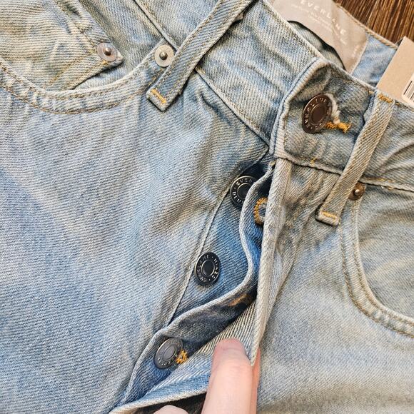 Everlane Jeans Curvy 90s Cheeky Straight Organic Cotton Light Blue Jean 26 NWT - Picture 6 of 11